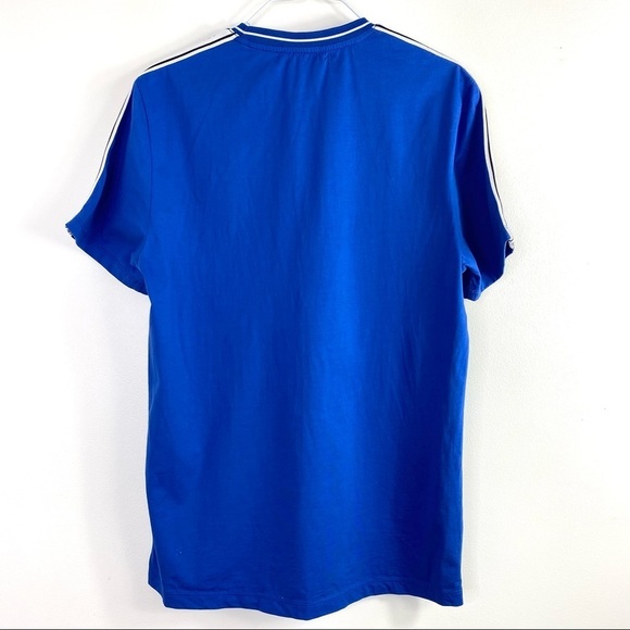 Karl Lagerfeld Spell Logo Tape Sleeve T-Shirt Blue - Picture 5 of 9